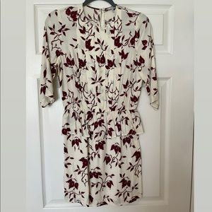 Ganni 3/4 sleeve peplum mini dress